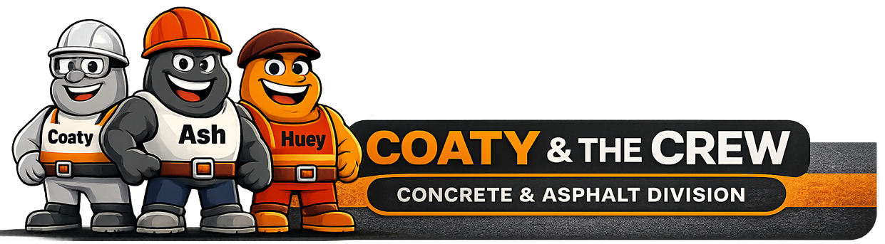 Coaty and the Crew Concrete and Asphalt Division logo